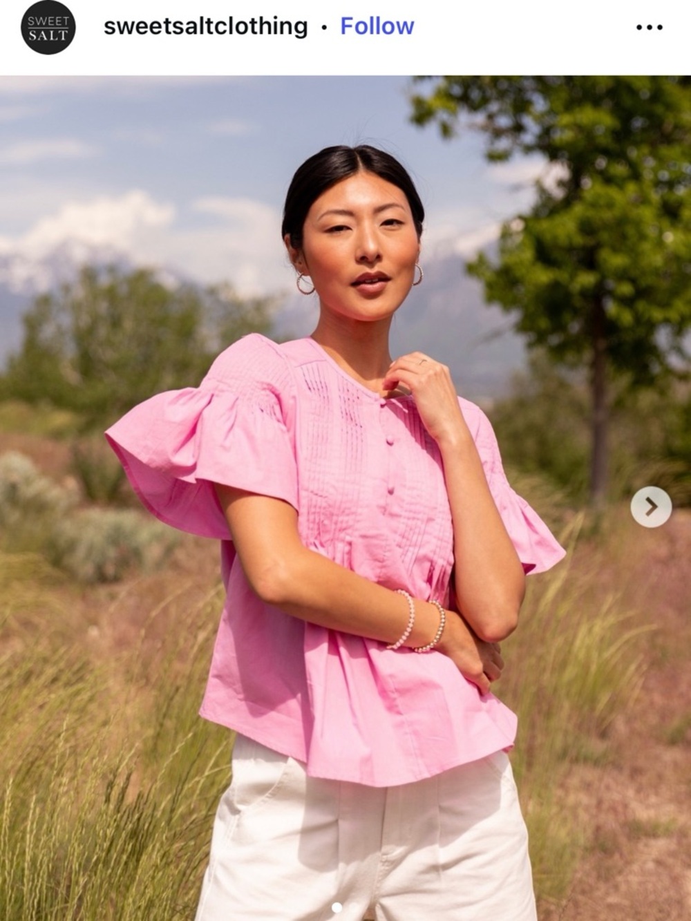 Sweet Salt Clothing Pleated Pink Blouse